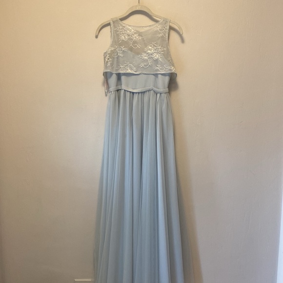 JJs House Junior Bridesmaid Icy Blue Tulle Gown Girls Size 10-12 12-14 or  XXS-